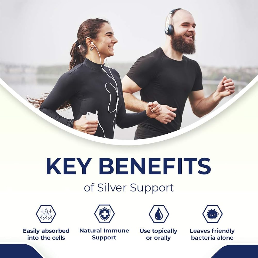 Silver Support Immune Support Colloidal Silver 10 PPM - 128 Fl Oz - image 5