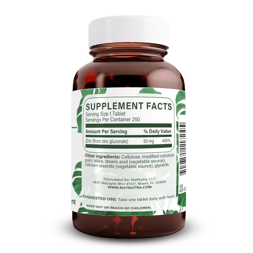 Natural Nutra Zinc Gluconate 50mg Supplement Parent