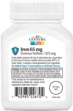 21st Century Iron 65 mg Ferrous Sulfate - 120 Tablets - image 2