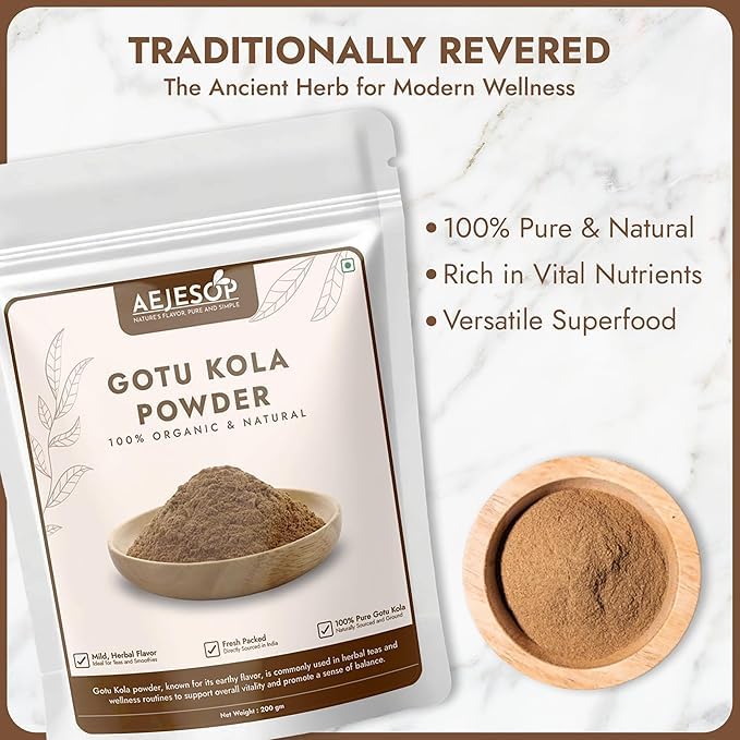 AEJESOP Organic Gotu Kola Powder - 7 oz (200g) - image 3