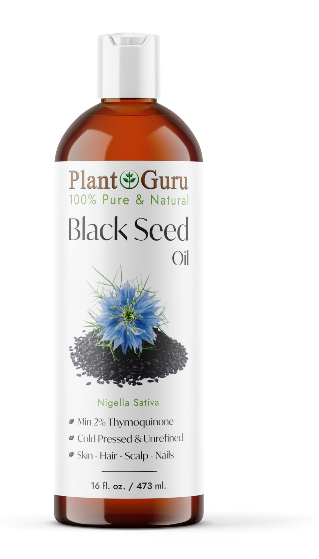 Plant Guru Black Cumin Seed Oil 16 fl. oz. Unrefined Cold Pressed