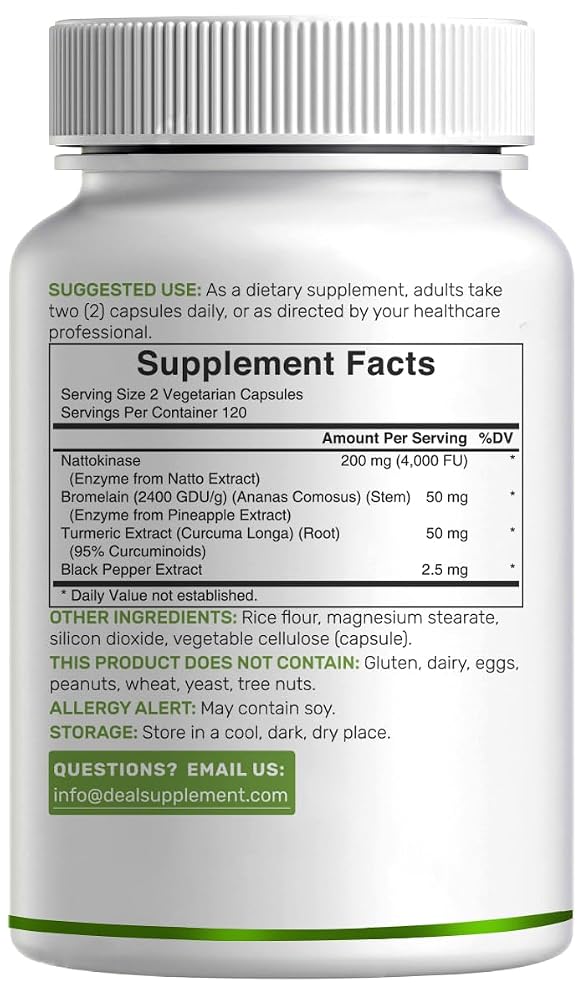 DEAL SUPPLEMENT Nattokinase 4,000 FU Heart Health - 240 Vegetarian Capsules - image 6