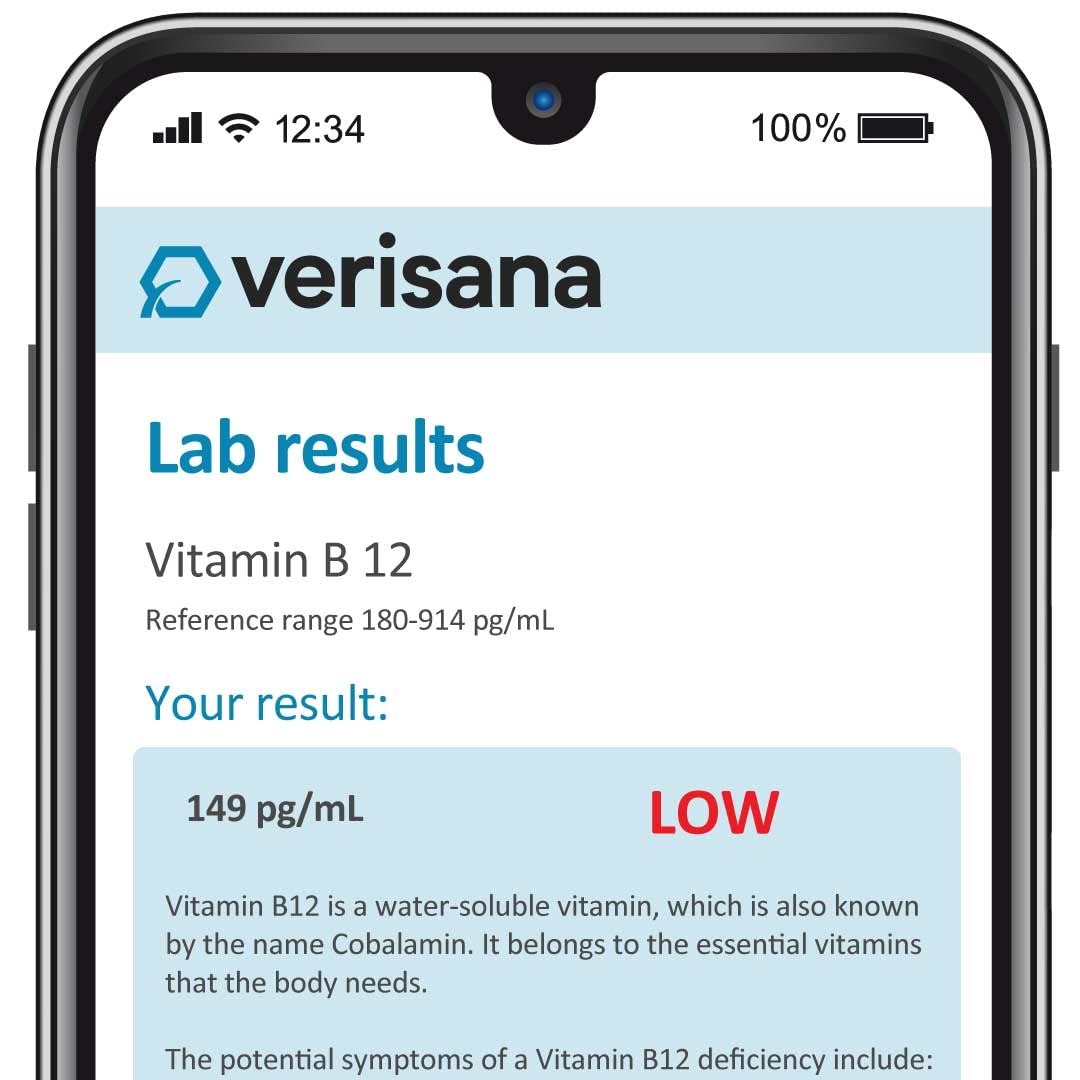 Verisana B Vitamins Test Kit - Home Folate & B12 Level Check - image 2