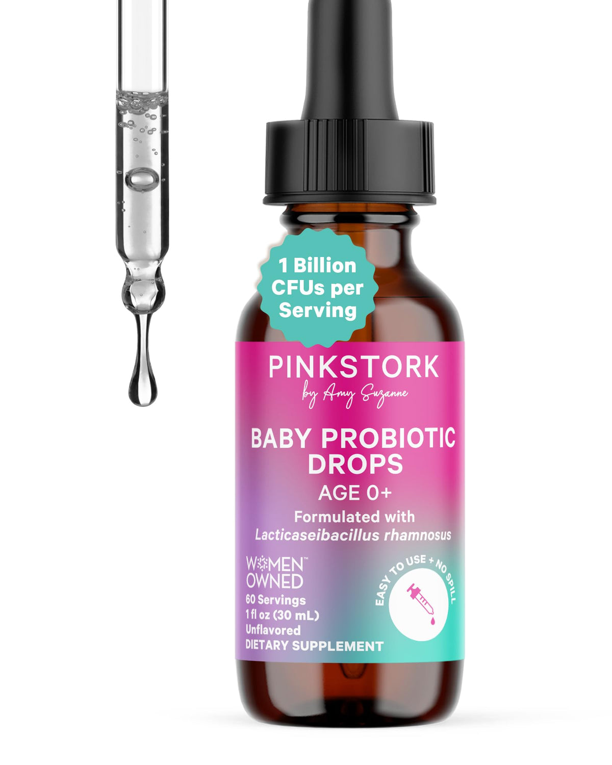 Pink Stork Baby Probiotic Drops Liquid - 1 fl oz