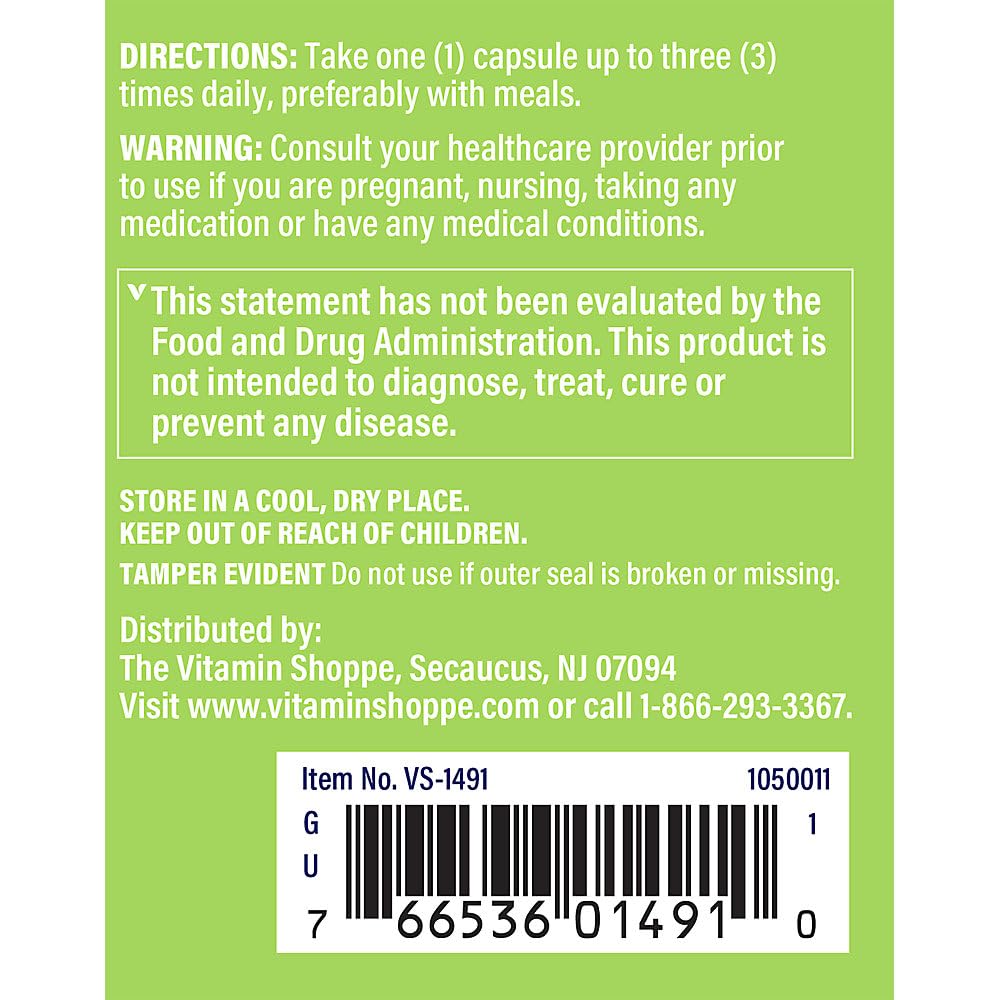 The Vitamin Shoppe Stinging Nettles 480 mg - 100 Capsules - image 3