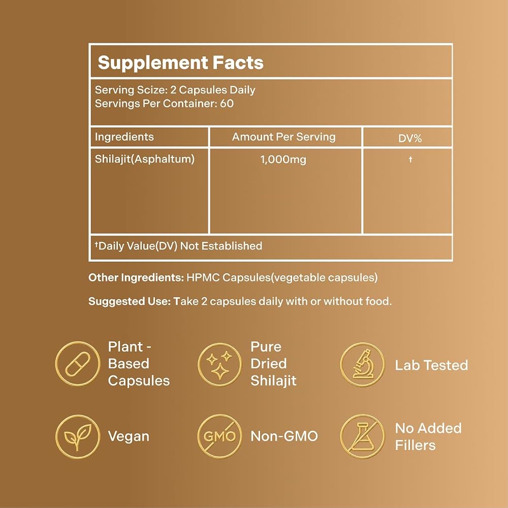 Essencraft Pure Himalayan Shilajit Resin 1000mg - 120 Capsules - image 3