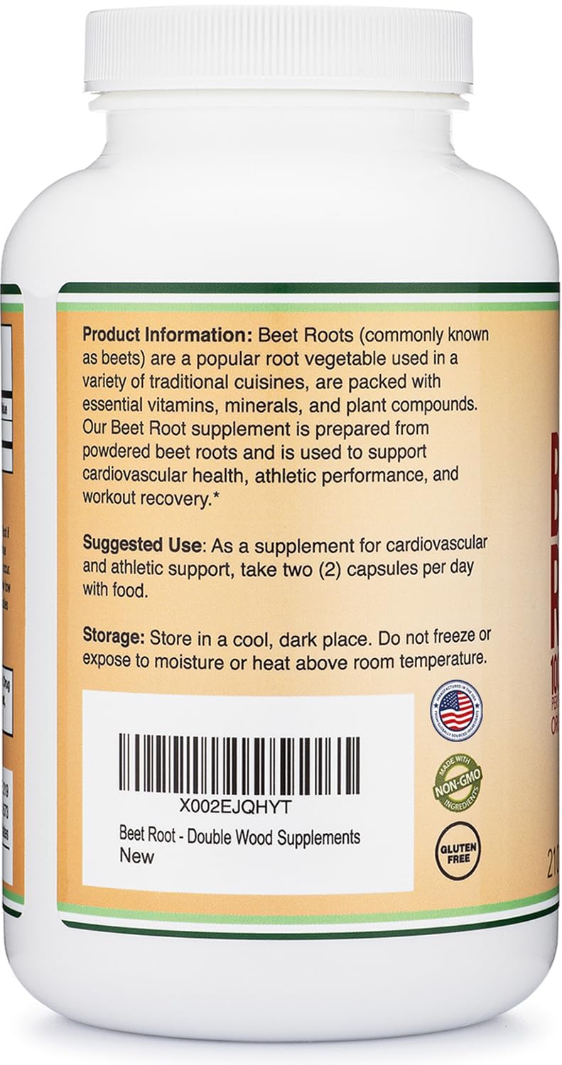 Double Wood Supplements Beet Root 1,000mg Circulation + Stamina - 210 Capsules - image 2