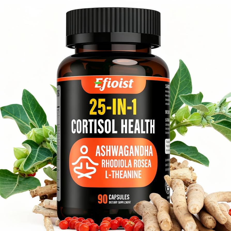 Efioist Cortisol Supplement with Ashwagandha & Rhodiola - 90 Capsules
