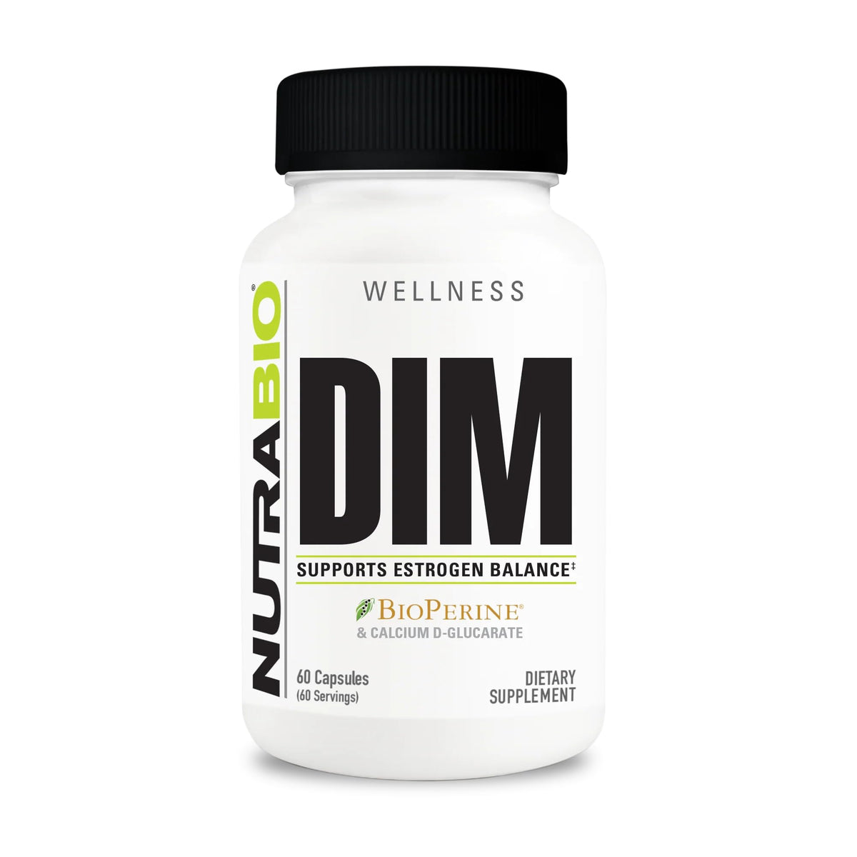 NutraBio DIM Supplement Supports Estrogen Balance 100mg - 60 Vegetable Capsules