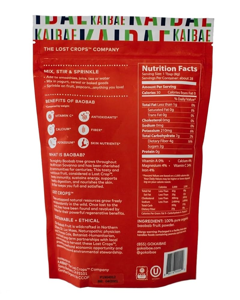 KAIBAE Organic Baobab Powder for Immune & Gut Health - 8 oz - image 9