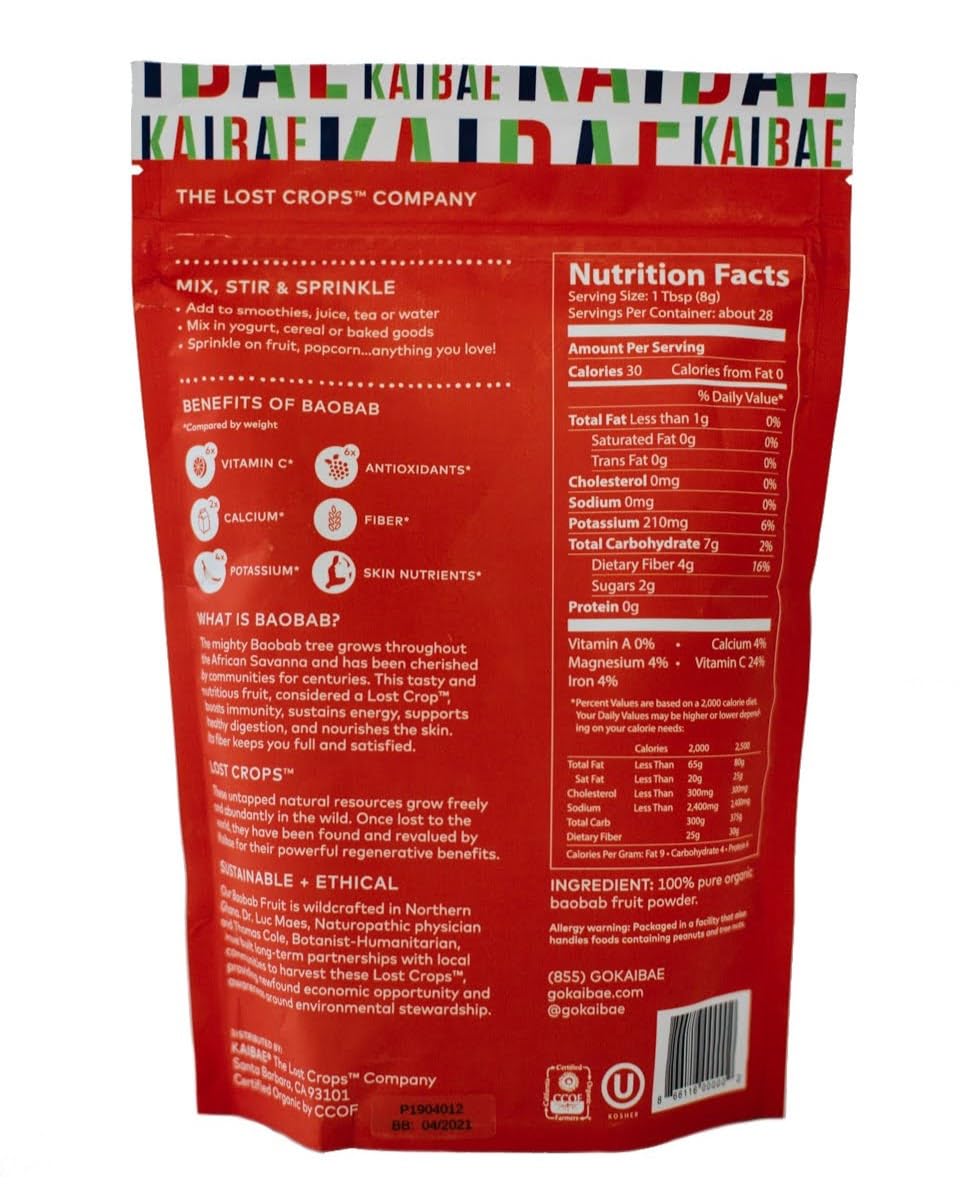 KAIBAE Organic Baobab Powder for Immune & Gut Health - 8 oz - image 9