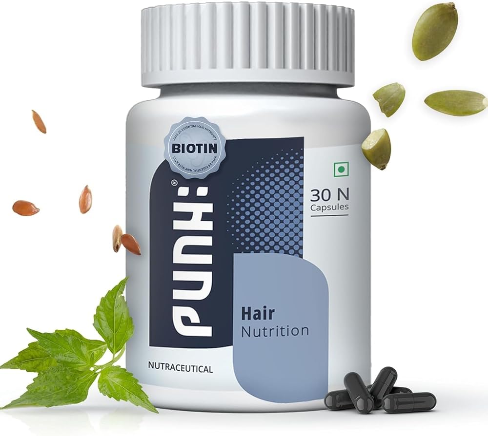 Hair Nutrition Supplement with Biotin & Vitamins - 30 Vegetarian Capsules