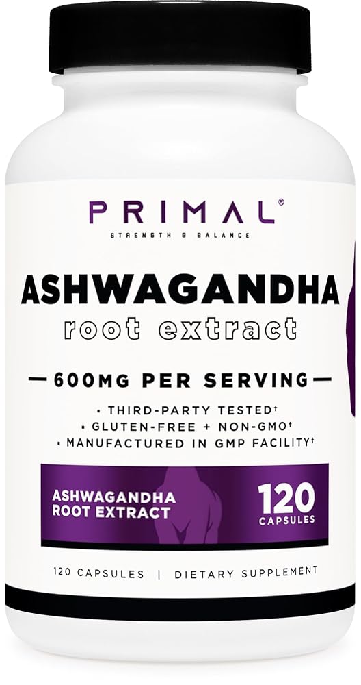 Primal Ashwagandha Root Extract 600mg - 120 Capsules