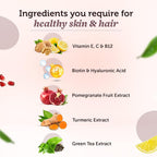Generic Hair Skin Vitamins with Biotin & Hyaluronic Acid - 60 Capsules - image 3