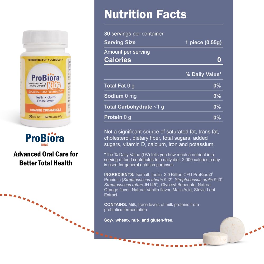 ProBiora Health Kids Oral-Care Chewable Probiotic Tablets - 30 Count - image 2