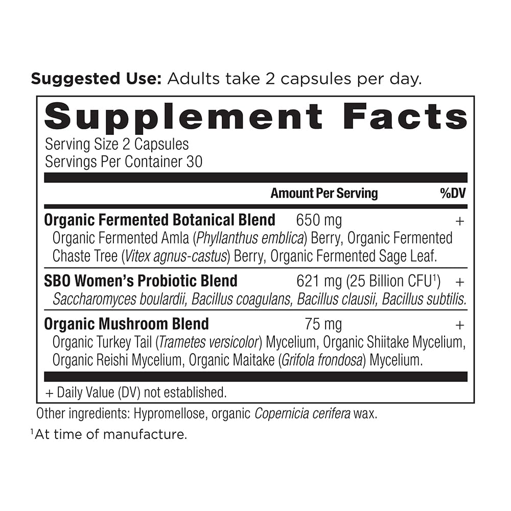 Ancient Nutrition SBO Probiotics Women's 25 Billion CFU - 60 Capsules - image 2