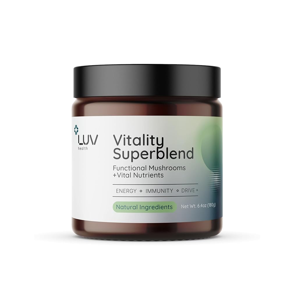 LUV health Vitality Superblend Mushroom Powder - 30 Servings