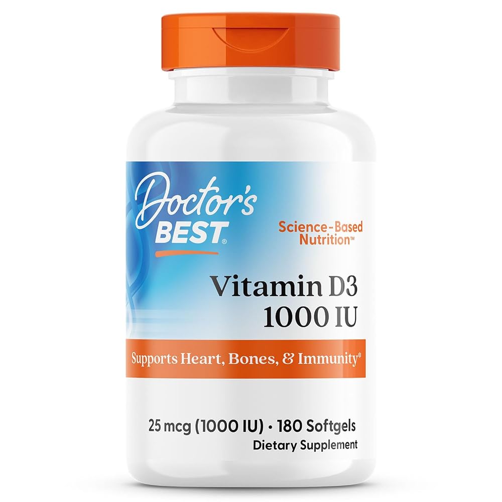Doctor's Best Vitamin D3 1000 IU Softgels - 180 Softgels