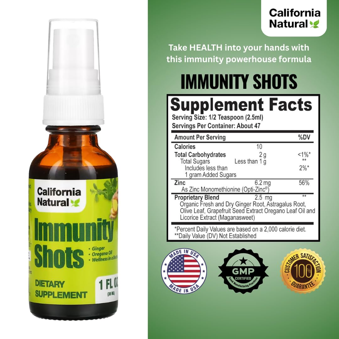 California Natural Immunity Shots Organic Ginger Wellness - 1 Fl Oz - image 2
