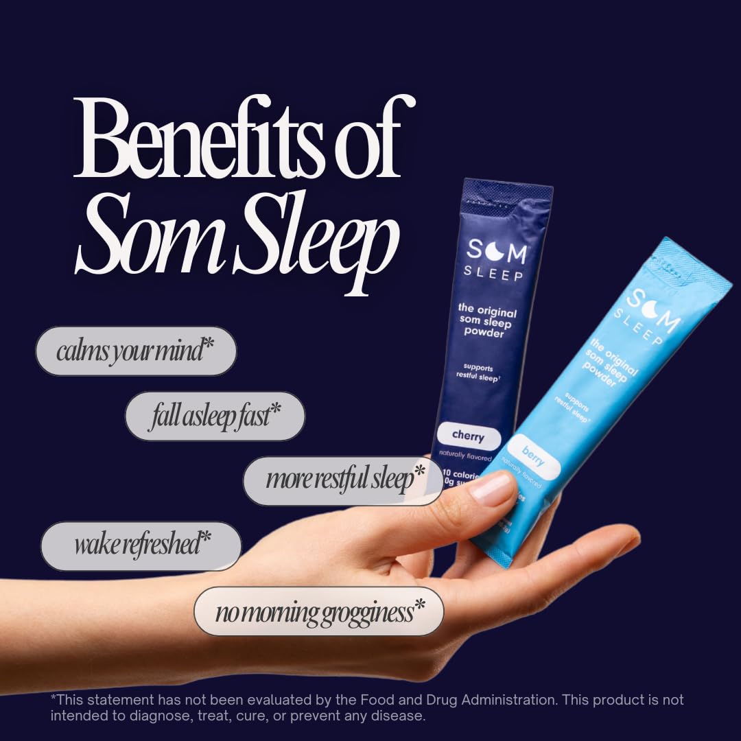 Som Sleep, Restful Calm Sleep Powder Drink Mix, 3mg Melatonin