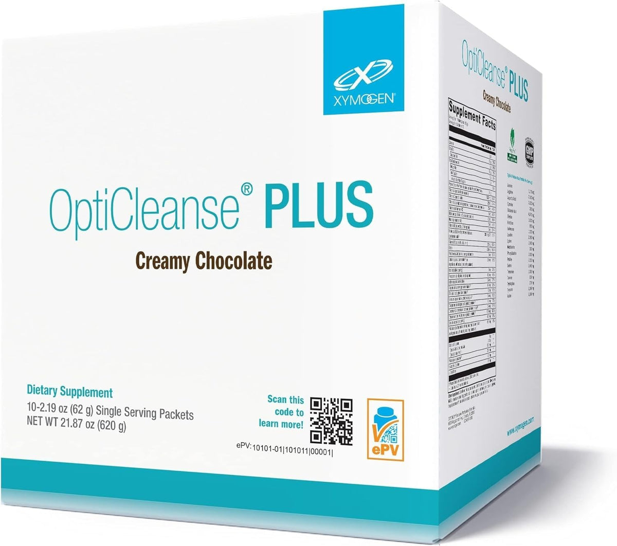 XYMOGEN OptiCleanse Plus Creamy Chocolate Protein Powder - 10 Servings