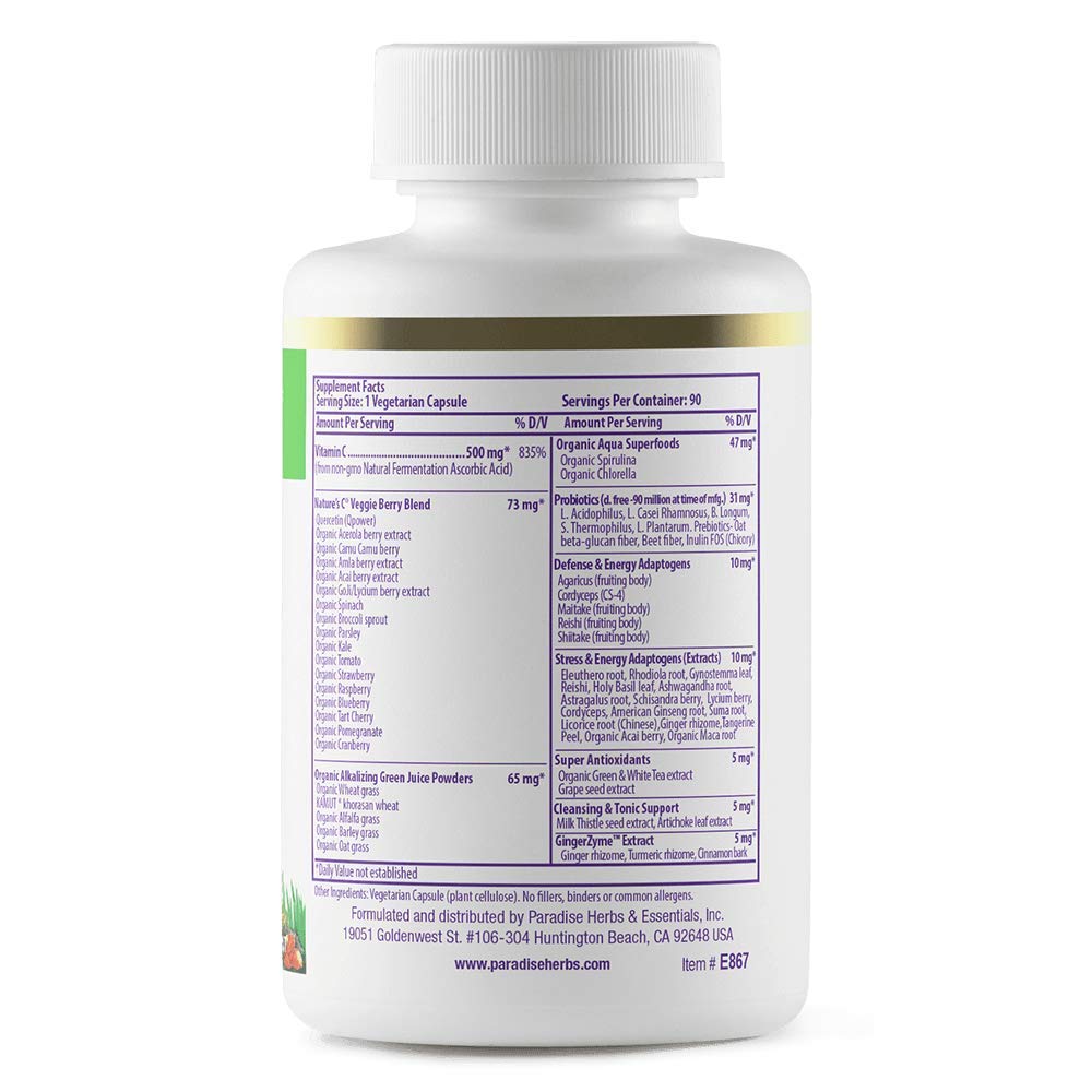 Paradise Herbs Earth's Blend Vitamin C - 90 Vegetarian Capsules - image 2