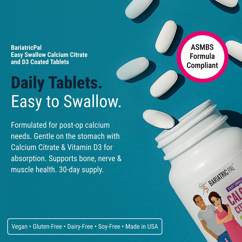 BariatricPal Easy Swallow Calcium Citrate (600mg) and D3 Coated