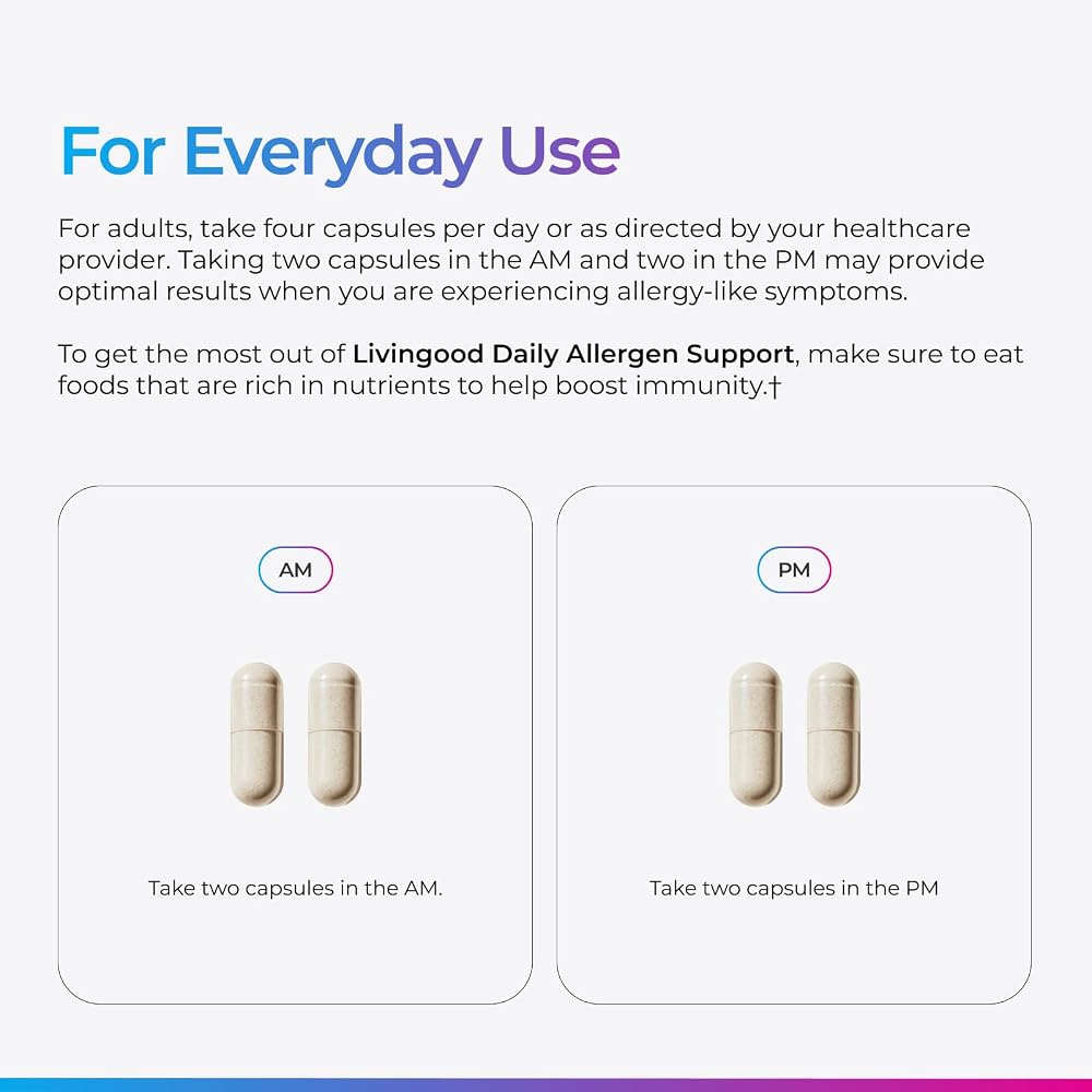 Livingood Daily Allergen Support Immune Supplement - 120 Capsules - image 6