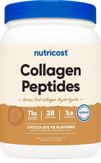 Nutricost Collagen Peptides Powder Chocolate Peanut Butter - 1 LB