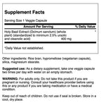 Swanson Holy Basil Extract 400 mg - 60 Vegetarian Capsules - image 2