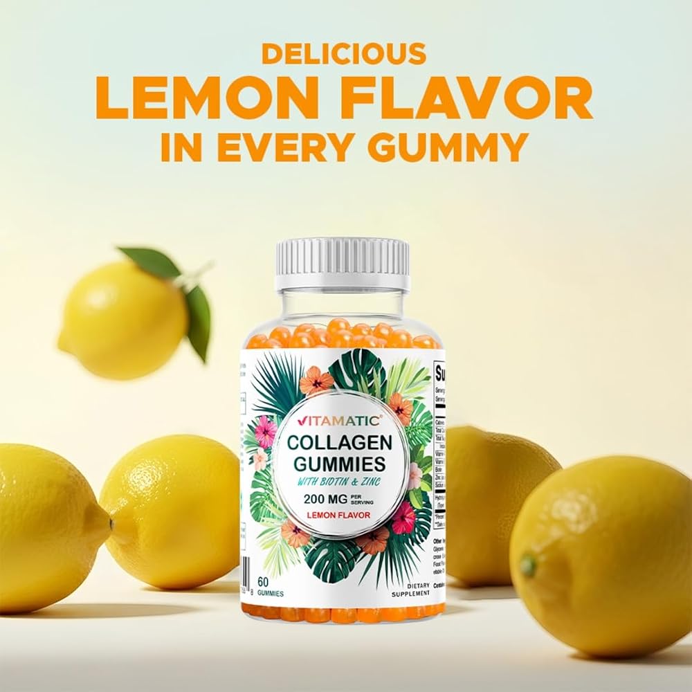 Vitamatic Hydrolyzed Collagen Gummies with Biotin & Zinc - 60 Gummies - image 7