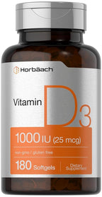 Horbäach Vitamin D3 1000 IU - 180 Softgels