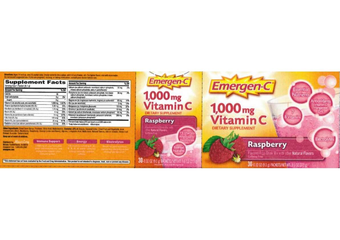 Alacer Emergen-C 1000 mg Vitamin C Raspberry - 30 Packets - image 2