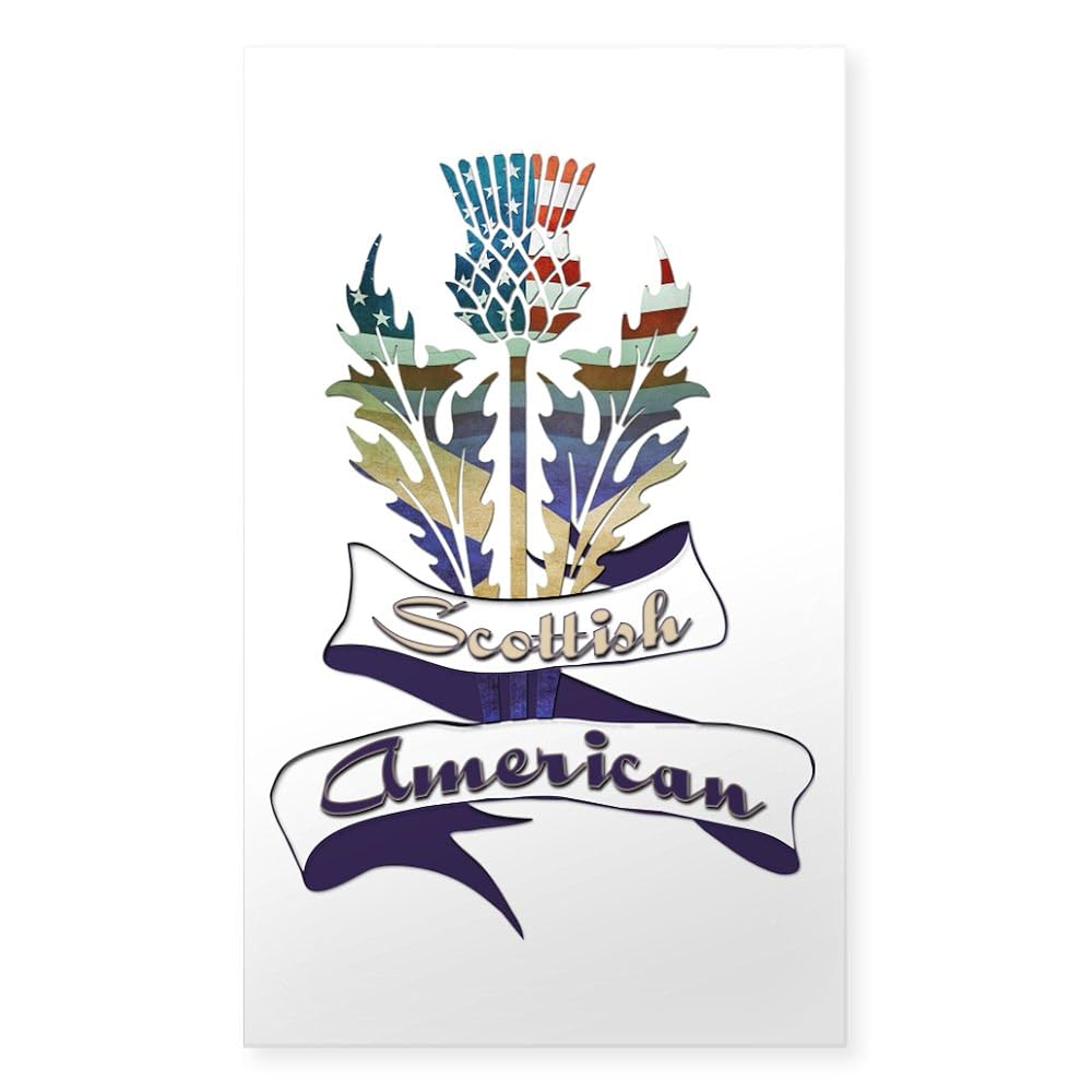CafePress Scottish American Thistle Rectangle Bumper Sticker - Small
