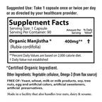 AyurBest Manjistha Herbal Supplement 400mg - 90 Capsules - image 6