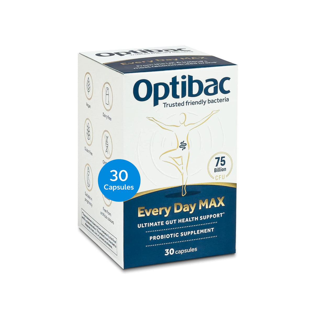 Optibac Every Day MAX Advanced Probiotic - 75 Billion CFU - 30 Capsules