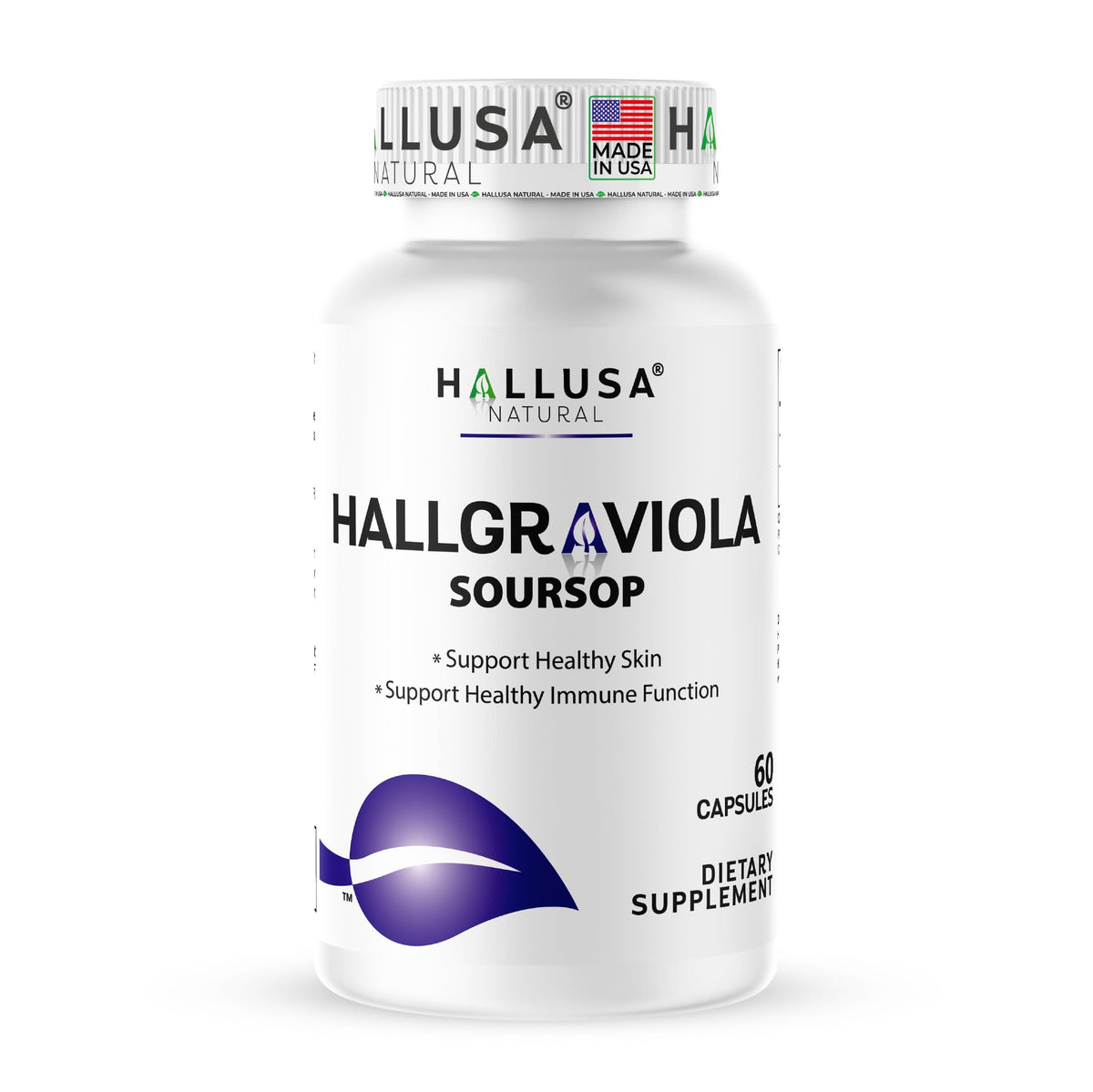 Hallusa Natural Graviola Leaf Immune & Skin Support - 60 Capsules