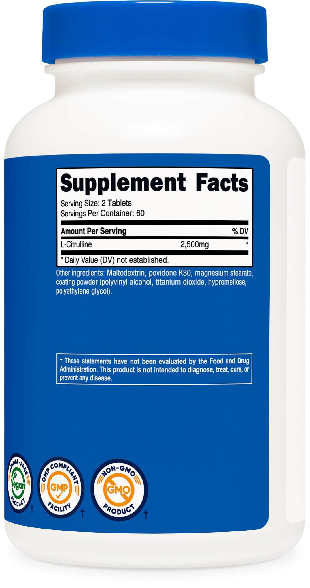 Nutricost L-Citrulline 2500mg - 120 Tablets - image 5