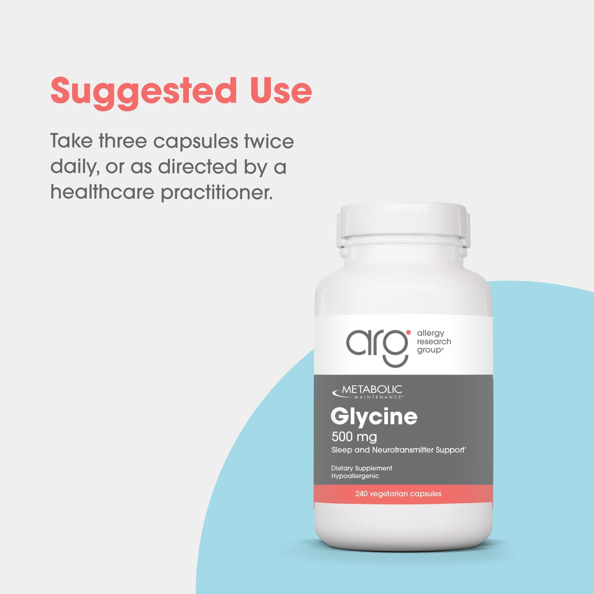 Metabolic Maintenance Glycine 500 mg Sleep Support - 250 Capsules - image 4
