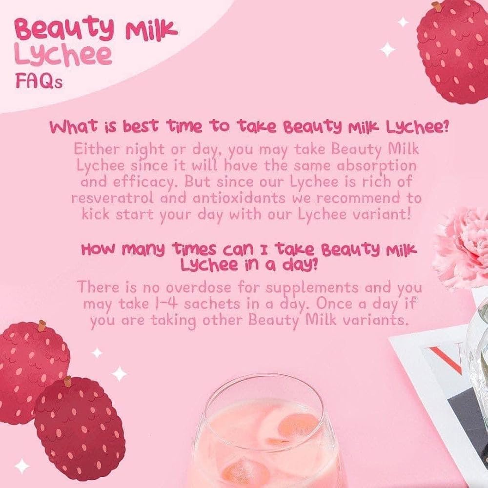 RosySkin Essentials Dear Face Beauty Milk Lychee Collagen Drink - 2 Pack - image 5