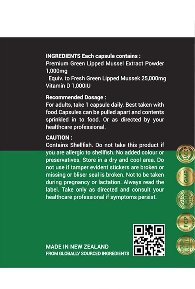 Natural NZ GLM Green Lipped Mussel Joint Max 25000 - 180 Capsules - image 2