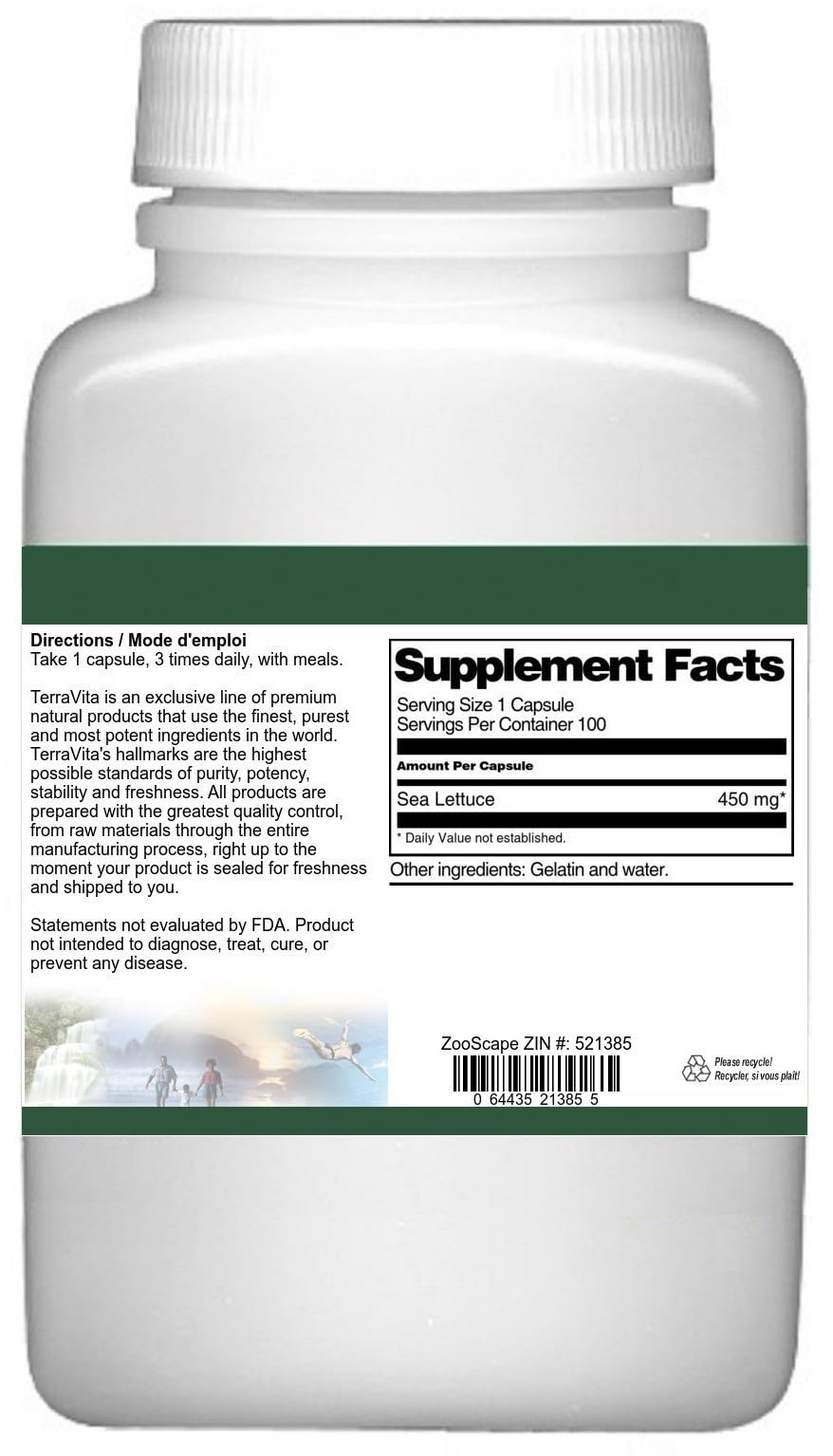 Terravita Sea Lettuce 450 mg - 300 Capsules (3 Pack) - image 3