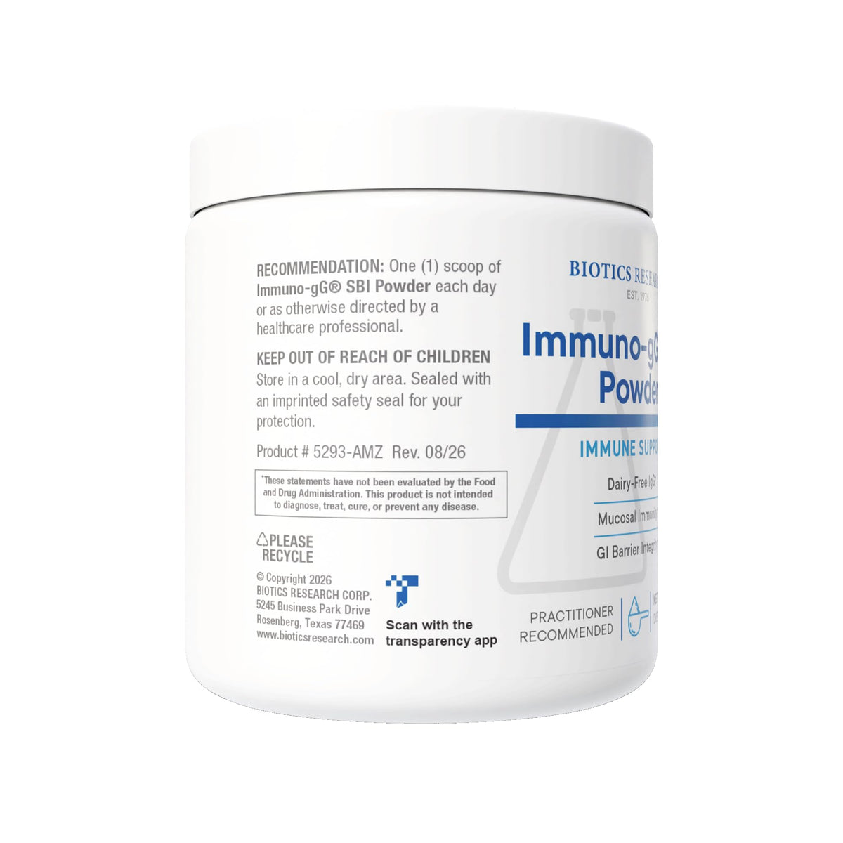 BIOTICS RESEARCH Immuno-gG SBI IgG Immunoglobulin Powder - 2.6 oz - image 3