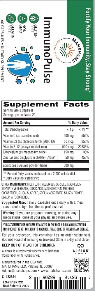MAHSHAMS ImmunoPulse Immunity Booster Supplement - 60 Capsules - image 6