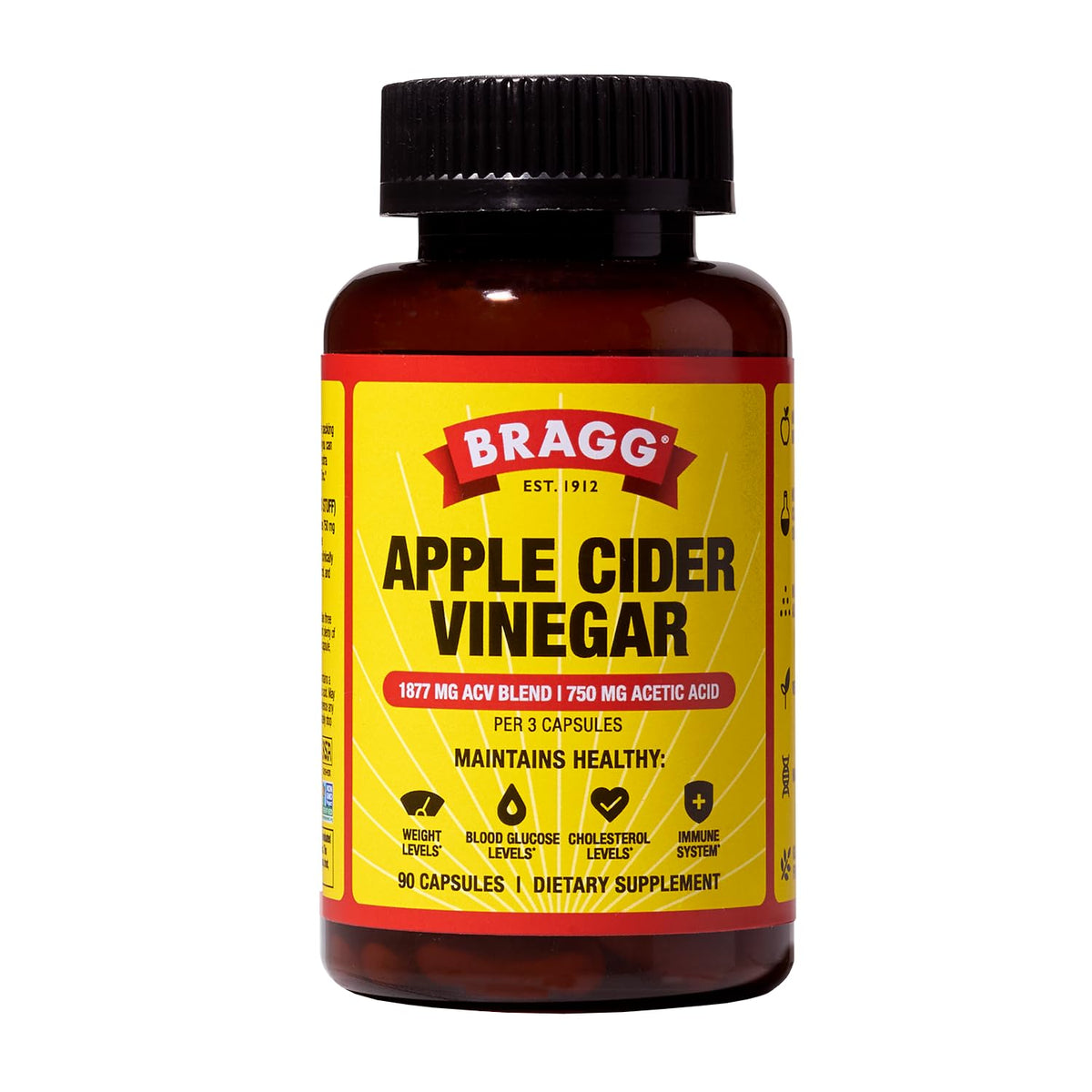 Bragg Organic Apple Cider Vinegar Capsules with Vitamin D and Zinc