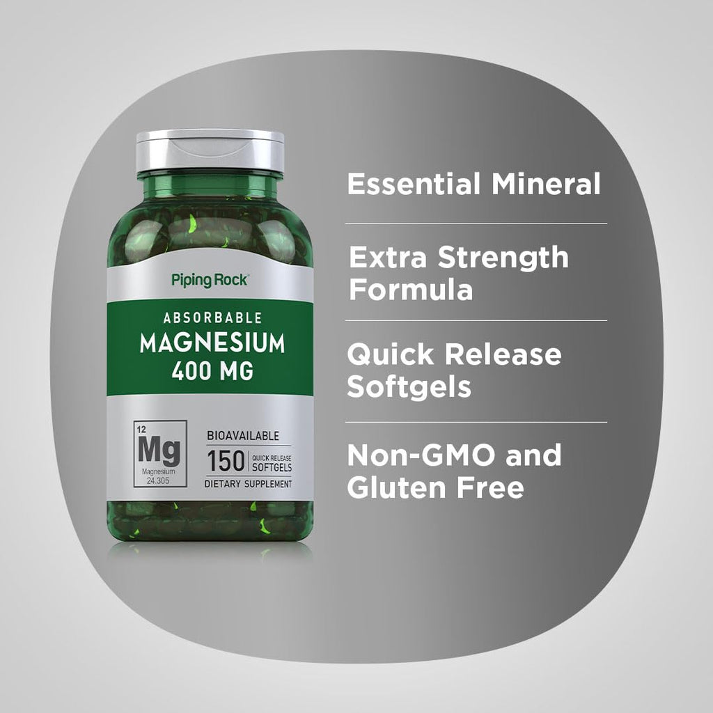 Piping Rock Magnesium 400 mg - 150 Softgels - image 4