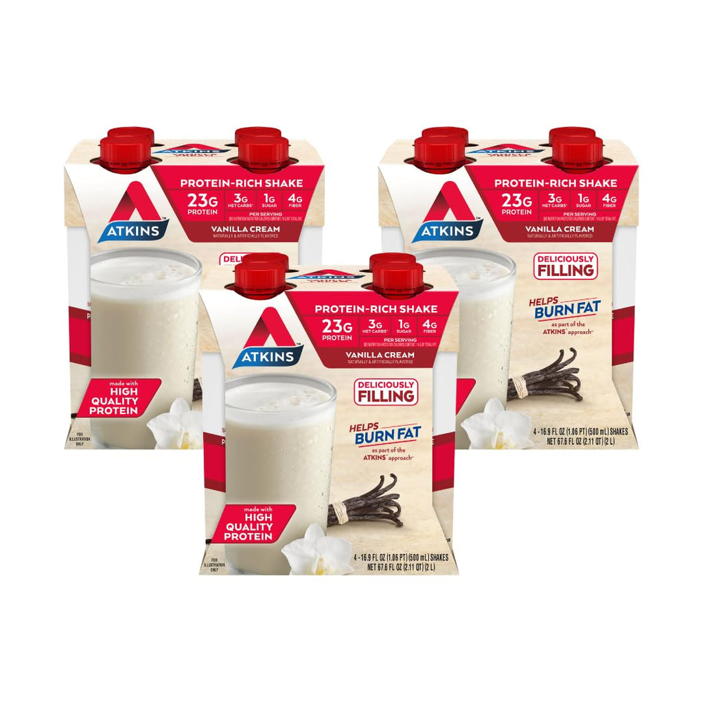 Atkins Vanilla Cream Meal Size Protein Shake - 12 Pack