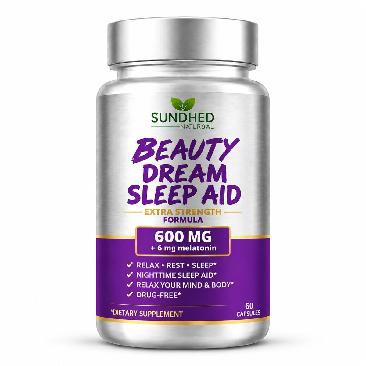 Sundhed Natural Beauty Dream Sleep Aid with Melatonin - 60 Capsules