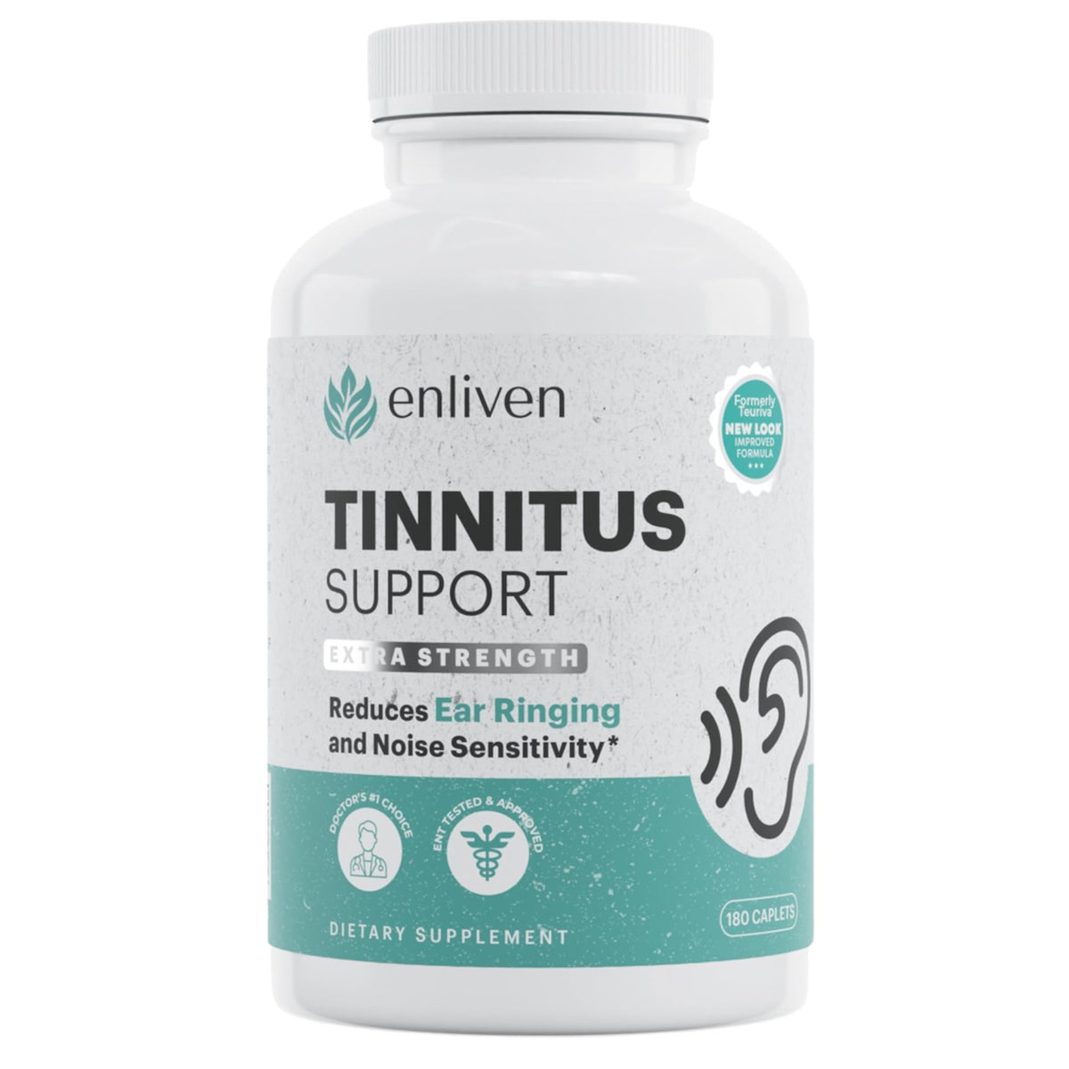 Enliven Tinnitus Relief Pills with B12 Inositol - 180 Caplets
