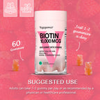 VEGEPOWER Biotin Gummies 10000mcg for Hair Growth - 60 Gummies - image 7
